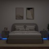 VidaXL Noptiere cu lumini LED, 2 buc., gri beton, lemn prelucrat 836742