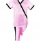 Costum Medical Pe Stil, Roz cu Elastan cu Garnitură neagra si pantaloni cu dungă neagra, Model Marinela - XS, L