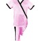 Costum Medical Pe Stil, Roz cu Elastan cu Garnitură neagra si pantaloni cu dungă neagra, Model Marinela - S, 3XL