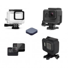 Set 5 accesorii pt Gopro Hero 5 6 7, Carcasa , Rama , Husa , Folie , Capac