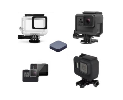 Set 5 accesorii pt Gopro Hero 5 6 7, Carcasa , Rama , Husa , Folie , Capac foto