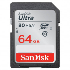 Card Sandisk Ultra SDXC 64GB Clasa 10 80Mbs UHS-I foto