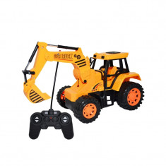 Excavator de jucarie cu radiocomanda si acumulator reincarcabil pentru copii, 26x13x16 cm foto