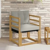 vidaXL Canapea de exterior Lemn solid de Acacia și Textilene Alb 3439029