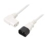 Cablu IEC C13 mamă 90&deg; - IEC C14 tată, 5m, 10A, alb, 3x1mm&sup2;