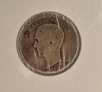 Greece, Grecia, 1 drahma 1883, argint, KM#38 foto