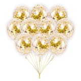 Set 20 Baloane Transparente cu Confetti Aurii, 30cm - Aniversare, Nunta, Botez, Petrecere Copii, Decoratiuni Evenimente
