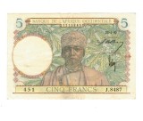 Africa Occidentala Franceza 1942 - 5 franci, circulat