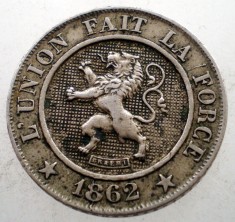 2.393 BELGIA 10 CENTIMES 1862 foto