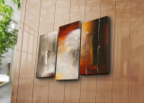 Set 3 tablouri decorative, 3PATK-83, Canvas, 20 x 39 cm, 2 piese, Multicolor, Canvart