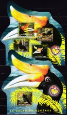 DB1 Fauna Africa Centrala Pasari Pasarea Rinocer Tucan MS + SS MNH