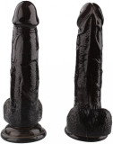 Dildo Penis 17/3.5cm Realistic Ventuza Balls Natural Shape Black Dong