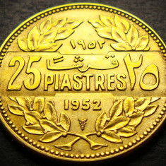 Moneda exotica 25 PIASTRES - LIBAN, anul 1952 * cod 2421