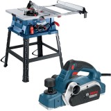 Bosch GTS 254 + GHO 26-82 D - Fierastrau circular de masa 1800 W 254 mm + Rindea electrica 710 W 82 mm
