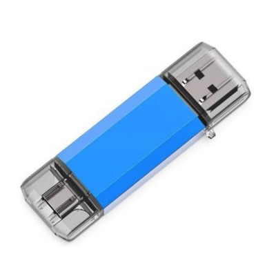 Stick de memorie cu USB 3.0 si USB Type C, GMO, albastru, 32GB foto
