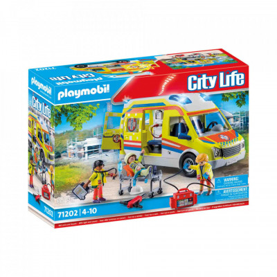 Playmobil - Ambulanta Galbena Cu Lumini Si Sunete foto