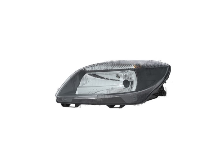 Far SKODA FABIA (5J), 04.2010-03.2015; ROOMSTER/PRAKTIK (5J2), 04.2010-, partea stanga, H4+W5W; electrical; negru rim; TUNING; halogen,