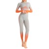 Set Fitness Dama SofiaCONCEPT&reg; Gold Grey/Orange, 2 Piese, Push Up, Modelator, Talie Inalta, Yoga, Antrenament - L