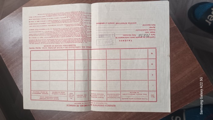 1 certificat de garantie,1 carte caracteristici si date tehnice