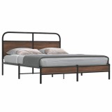 VidaXL Cadru de pat fără saltea stejar maro 150x200 cm Lemn prelucrat