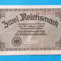 GERMANIA 2 Marci Zwei Reichsmark Mark Bancnota veche originala perioada nazista