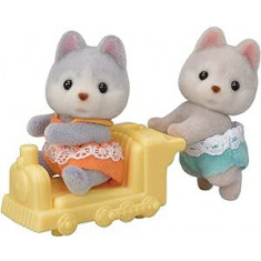 Figurine Sylvanian Families-Gemenii Catelusi Husky