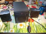 Sistem audio 2.1 PEP-300 buton power si volum pe fir, pt. calculator, laptop, tableta sau orice are iesire pe jack 3.5 mm, stare buna de functionare, 0-40W, In Subwoofer