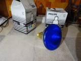 Bec vintage colorat/reflector/Philips Par 38 Flood 100wE27-albastru/set 2 bucati, Becuri incandescente, E27, Calda (2000 - 3499 K)