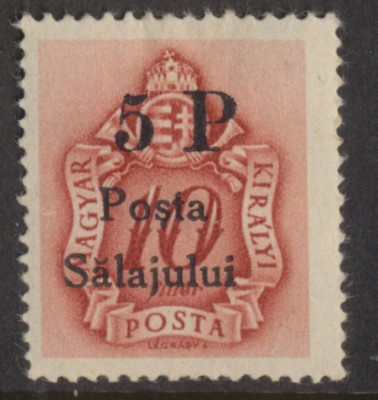 Ardealul de Nord 1945 Posta Salajului 5P pe 10f porto reprint matrita originala foto