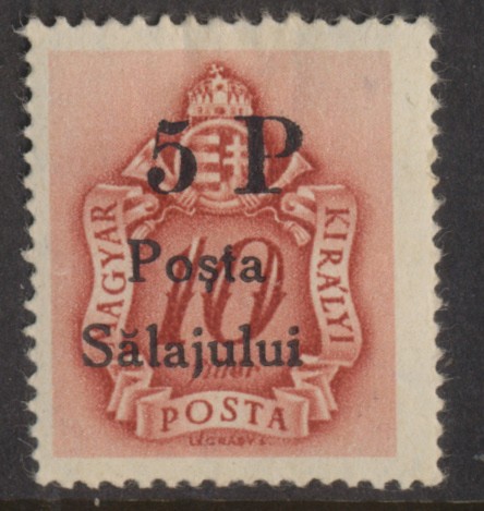 Ardealul de Nord 1945 Posta Salajului 5P pe 10f porto reprint matrita originala