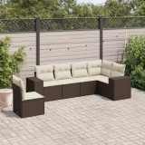 vidaXL Set canapele de grădină cu perne, 6 piese, maro, poliratan 3254970