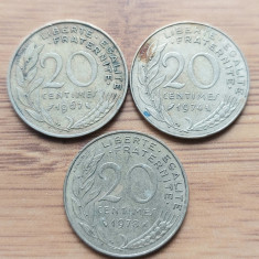 Moneda Franta 20 Centimes 1967,1978,1974