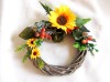 Coronita Handmade cu Floarea Soarelui, Decorativa Ratan, Diametru 20cm
