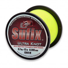 Fir Monofilament Sufix Ultra Knot, Yellow Opaque, 690m-2400m,Variante Fire 0.33 mm foto