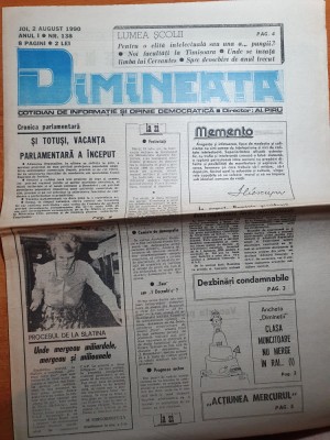 ziarul dimineata 2 august 1990 foto