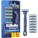 Aparat de ras Gillette Sensor 3+ Comfort, maner + rezerve 8 buc