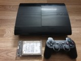 PS3 (Playstation 3) modat HEN 160 GB &amp; 80 GB extern + 35 jocuri (GTA V, NFS, Spider-Man, Tomb Raider)