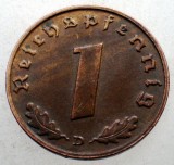 2.529 GERMANIA WWII 1 REICHSPFENNIG 1939 D, Europa, Bronz