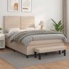 VidaXL Pat box spring cu saltea, cappuccino, 140x200cm piele ecologică 3137610