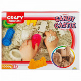 Set nisip kinetic, Crafy Fun Sand, Sandy Castle, 10 piese, 1 kg nisip