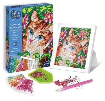 Kit creativ cu diamante strasuri - Canvas Pisica foto