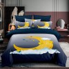 Lenjerie pat single 3D, bumbac finet,3 piese, cearceaf pat clasic 160cm x 230cm, cearceaf pilota 150cm x 220cm, 1 fata perna 50 x 70-F1P49, Ralex Pucioasa