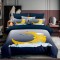 Lenjerie pat single 3D, bumbac finet,3 piese, cearceaf pat clasic 160cm x 230cm, cearceaf pilota 150cm x 220cm, 1 fata perna 50 x 70-F1P49