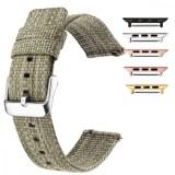 Curea material textil, compatibila Apple Watch 9|8|7|6|5|4|3|2|1 Series, 41mm|40mm|38mm, telescoape QR, Olive Green