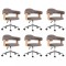 Scaune pivotante masa, 6 buc., gri taupe, lemn curbat &amp; textil