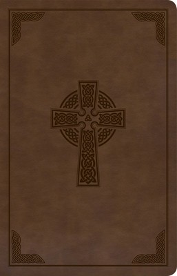KJV Large Print Personal Size Reference Bible, Brown Celtic Cross Leathertouch foto