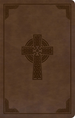 KJV Large Print Personal Size Reference Bible, Brown Celtic Cross Leathertouch