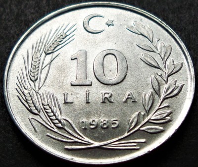 Moneda 10 LIRE - TURCIA, anul 1985 * cod 2576 = UNC foto