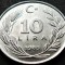 Moneda 10 LIRE - TURCIA, anul 1985 * cod 2576 = UNC