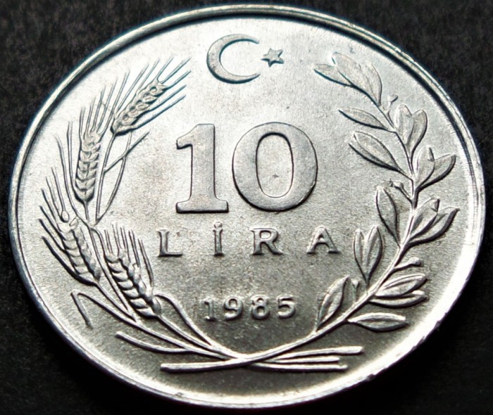 Moneda 10 LIRE - TURCIA, anul 1985 * cod 2576 = UNC